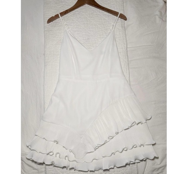 White Ruffle Mini Dress - Picture 1 of 4